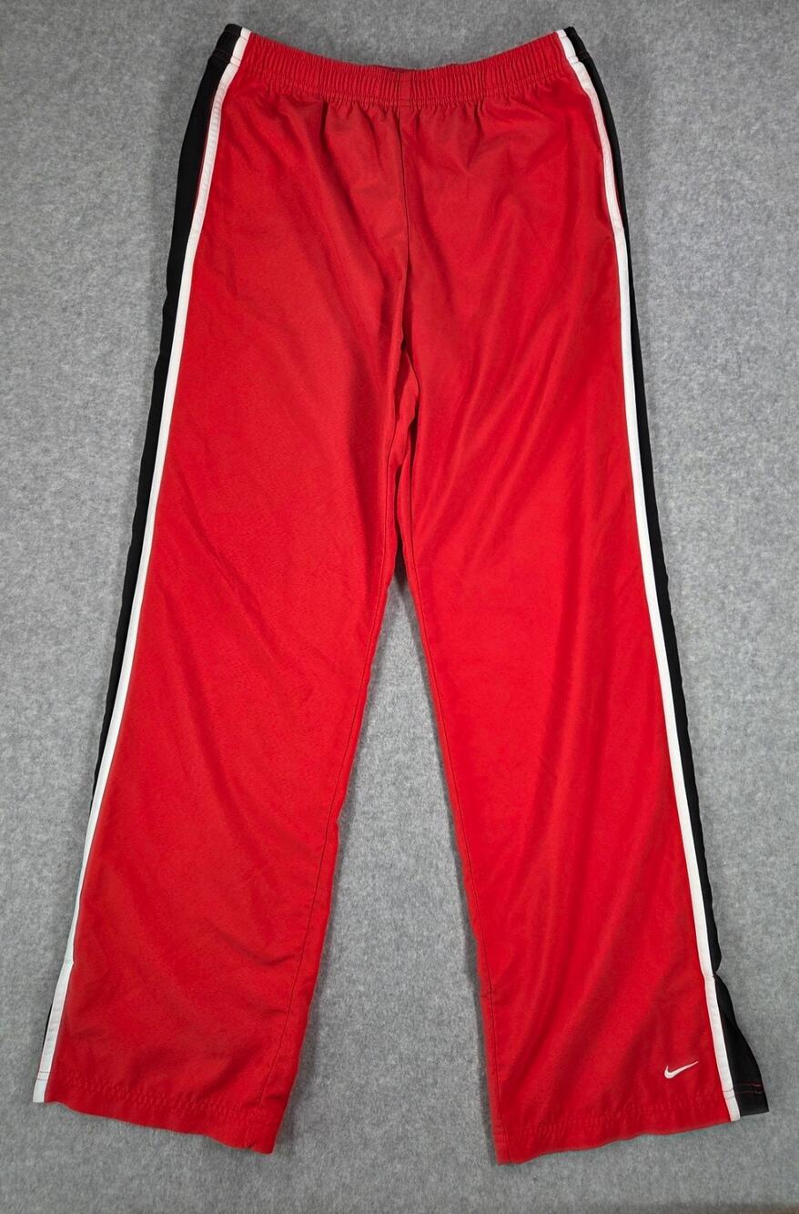 Vintage Nike Track Pants Womens Medium M Red Striped Windbreaker Y2K Huskers